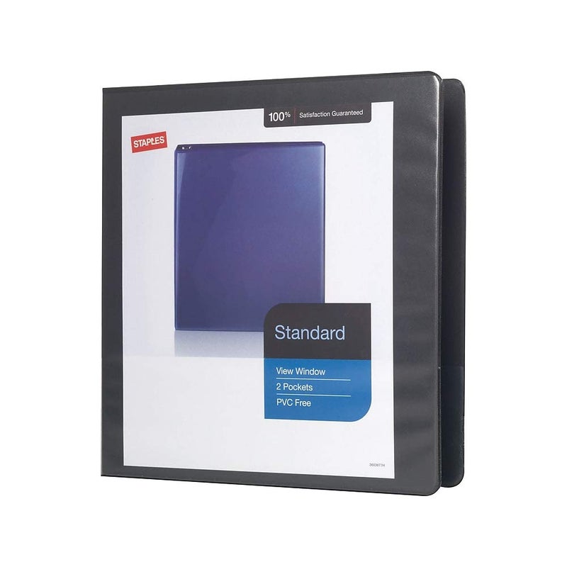 Staples 3-Ring Binder, 1.5 Inch D-Ring Organizer for Home, Office, School, Holds up to 350-Sheets, Black - Image 4